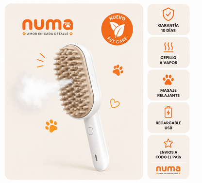 Cepillo a Vapor 3 en 1 para Mascotas NUMA™ | MENOS NUDOS. MENOS PELOS SUELTOS. MÁS MIMOS. 🐾